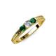 3 - Reveka Emerald and Lab Grown Diamond Three Stone Engagement Ring 