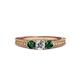 2 - Reveka Emerald and Lab Grown Diamond Three Stone Engagement Ring 