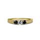 2 - Reveka Black and White Lab Grown Diamond Three Stone Engagement Ring 