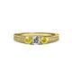 2 - Reveka Yellow Sapphire and Lab Grown Diamond Three Stone Engagement Ring 