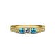 2 - Reveka London Blue Topaz and Lab Grown Diamond Three Stone Engagement Ring 