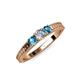 3 - Reveka London Blue Topaz and Lab Grown Diamond Three Stone Engagement Ring 