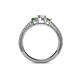4 - Reveka Green Garnet and Lab Grown Diamond Three Stone Engagement Ring 