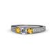 1 - Reveka Citrine and Lab Grown Diamond Three Stone Engagement Ring 