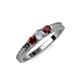 3 - Reveka Red Garnet and Lab Grown Diamond Three Stone Engagement Ring 