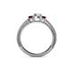 4 - Reveka Red Garnet and Lab Grown Diamond Three Stone Engagement Ring 