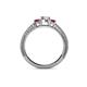 4 - Reveka Rhodolite Garnet and Lab Grown Diamond Three Stone Engagement Ring 