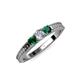 3 - Reveka Emerald and Lab Grown Diamond Three Stone Engagement Ring 