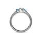 4 - Reveka London Blue Topaz and Lab Grown Diamond Three Stone Engagement Ring 