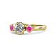 1 - Avrit Pink Sapphire and Lab Grown Diamond Three Stone Engagement Ring 