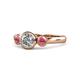 1 - Avrit Pink Tourmaline and Lab Grown Diamond Three Stone Engagement Ring 