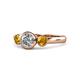 1 - Avrit Citrine and Lab Grown Diamond Three Stone Engagement Ring 