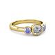2 - Avrit Tanzanite and Lab Grown Diamond Three Stone Engagement Ring 