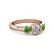 2 - Avrit Green Garnet and Lab Grown Diamond Three Stone Engagement Ring 