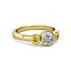 2 - Avrit Yellow Sapphire and Lab Grown Diamond Three Stone Engagement Ring 