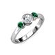 3 - Avrit Emerald and Lab Grown Diamond Three Stone Engagement Ring 
