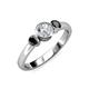 3 - Avrit Black Diamond and White Lab Grown Diamond Three Stone Engagement Ring 