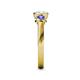 5 - Avrit Tanzanite and Lab Grown Diamond Three Stone Engagement Ring 