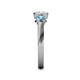 5 - Avrit Blue Topaz and Lab Grown Diamond Three Stone Engagement Ring 