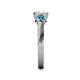 5 - Avrit Blue Diamond and White Lab Grown Diamond Three Stone Engagement Ring 