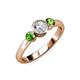 3 - Avrit Green Garnet and Lab Grown Diamond Three Stone Engagement Ring 
