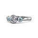 1 - Avrit Aquamarine and Lab Grown Diamond Three Stone Engagement Ring 