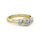 2 - Avrit Aquamarine and Lab Grown Diamond Three Stone Engagement Ring 
