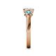 5 - Avrit Blue Topaz and Lab Grown Diamond Three Stone Engagement Ring 