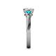 5 - Avrit London Blue Topaz and Lab Grown Diamond Three Stone Engagement Ring 