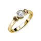 3 - Avrit Smoky Quartz and Lab Grown Diamond Three Stone Engagement Ring 
