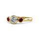 1 - Avrit Ruby and Lab Grown Diamond Three Stone Engagement Ring 