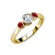 3 - Avrit Ruby and Lab Grown Diamond Three Stone Engagement Ring 