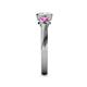 5 - Avrit Pink Sapphire and Lab Grown Diamond Three Stone Engagement Ring 