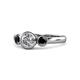 1 - Avrit Black Diamond and White Lab Grown Diamond Three Stone Engagement Ring 