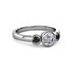 2 - Avrit Black Diamond and White Lab Grown Diamond Three Stone Engagement Ring 