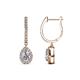 1 - Ilona 0.88 ctw Diamond Pear Shape (5x3 mm) with accented Diamond Halo Dangling Earrings 