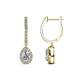 1 - Ilona 0.88 ctw Diamond Pear Shape (5x3 mm) with accented Diamond Halo Dangling Earrings 