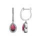 1 - Ilona 1.56 ctw Rhodolite Garnet Pear Shape (6x4 mm) with accented Diamond Halo Dangling Earrings 