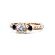 1 - Azalea Blue Sapphire and Lab Grown Diamond Three Stone Engagement Ring 