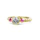 1 - Azalea Pink Sapphire and Lab Grown Diamond Three Stone Engagement Ring 