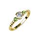 3 - Azalea Green Garnet and Lab Grown Diamond Three Stone Engagement Ring 