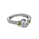 2 - Azalea Peridot and Lab Grown Diamond Three Stone Engagement Ring 