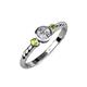 3 - Azalea Peridot and Lab Grown Diamond Three Stone Engagement Ring 