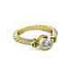 2 - Azalea Peridot and Lab Grown Diamond Three Stone Engagement Ring 