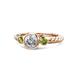 1 - Azalea Peridot and Lab Grown Diamond Three Stone Engagement Ring 