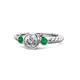 1 - Azalea Emerald and Lab Grown Diamond Three Stone Engagement Ring 