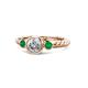 1 - Azalea Emerald and Lab Grown Diamond Three Stone Engagement Ring 
