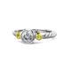 1 - Azalea Yellow Sapphire and Lab Grown Diamond Three Stone Engagement Ring 