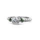 1 - Azalea Lab Created Alexandrite and Diamond Three Stone Engagement Ring 