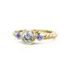 1 - Azalea Tanzanite and Lab Grown Diamond Three Stone Engagement Ring 
